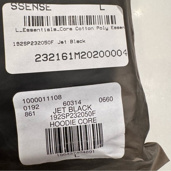 Fear of God Essentials Men’s Jet Black Pullover Hoodie Core Sz Large Arch Logo - Picture 4 of 8